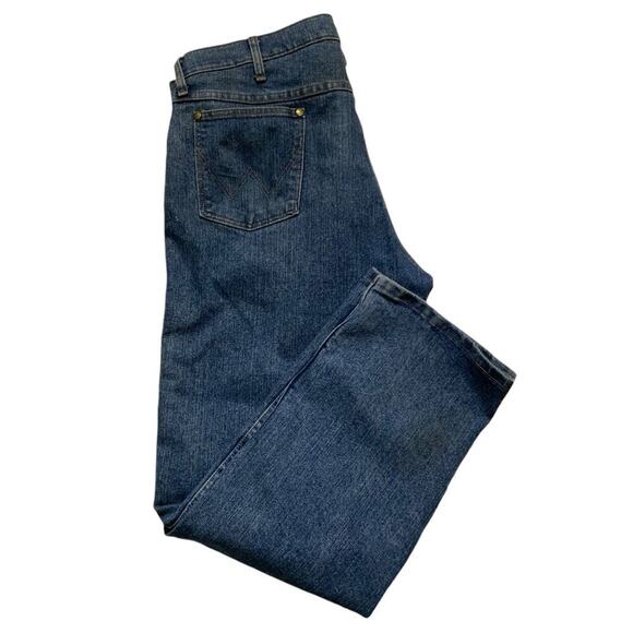 Wrangler 47 Advanced Comfort Jeans Mens 38X30 Regular Fit Mid Wash Streetwear - Picture 7 of 11